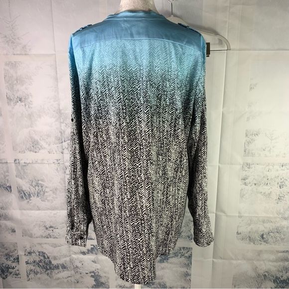 Calvin Klein Ombre Print Button Down Snakeskin Blouse - Picture 10 of 14